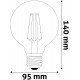 Avide LED Filament Κοινή G95 7W E27 360° Θερμό 2500K Ντιμαριζόμενο/Κεχριμπάρι