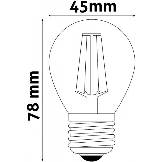 Avide LED Filament Σφαιρική 6W E27 360° Θερμό 2700K Υψηλής Φωτεινότητας