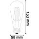 Avide LED Filament ST58 4.9W E27 Θερμό 2700K Super Υψηλής Φωτεινότητας