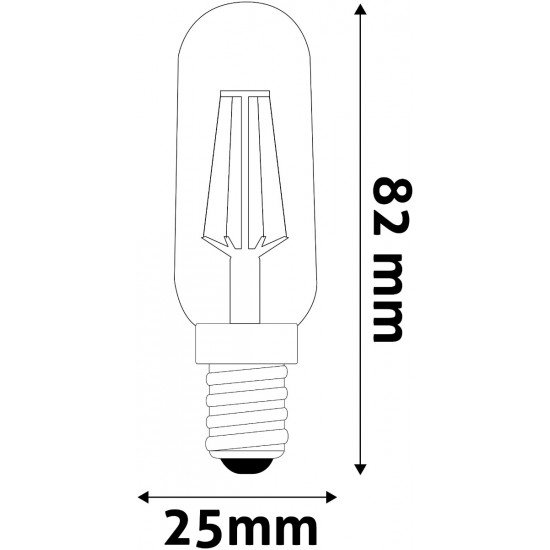 Avide LED Filament T25 2W E14 Λευκό 4000K
