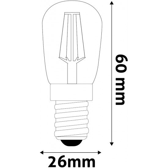 Avide LED Filament T26 2W E14 Λευκό 4000K