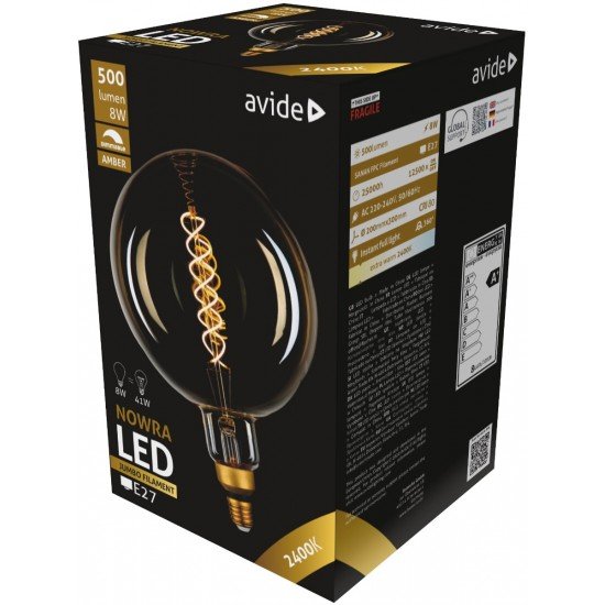 Avide LED Jumbo Nowra 8W E27 2400K Ντιμαριζόμενο 200x300mm