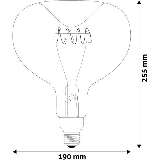 Avide LED Jumbo Filament Eshima 190x255.0mm Smoky 6W E27 2400K Ντίμ