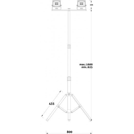 Avide LED Προβολέας Slim SMD 2x30W  Λευκό 4000K 2 Κεφαλές με Τρίποδο