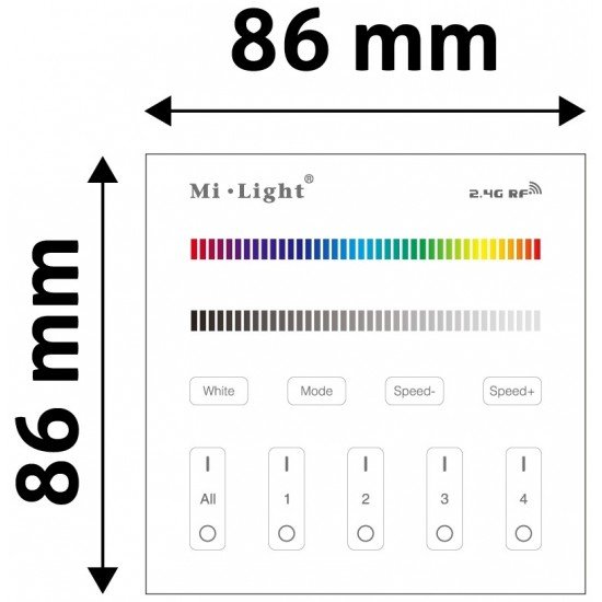 Avide LED Ταινία 12V RGB+W 4 Ζωνών RF Χωνευτό /AC180-240V/ Αφής