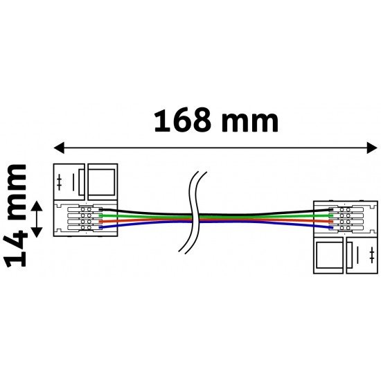 Avide LED Ταινία 12V RGB 4Pin-4Pin Καλώδιο Σύνδεσης με Καπάκι
