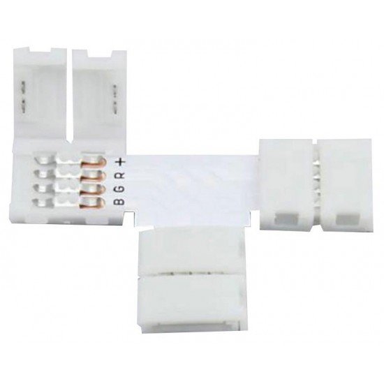 Avide Connector LED Ταινίας με κλιπ 12V RGB T (8τμχ)