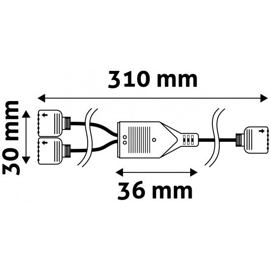 Avide LED Ταινία 12V RGB+W Διπλής Κατεύθυνσης Σύνδεση 30cm