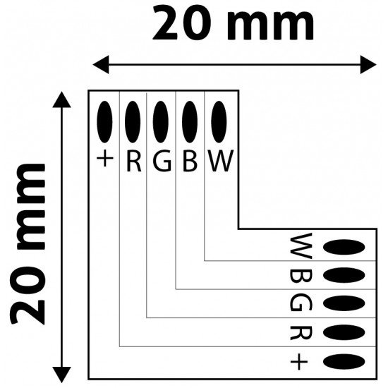 Avide LED Ταινία 12V RGB+W L Σύνδεσης