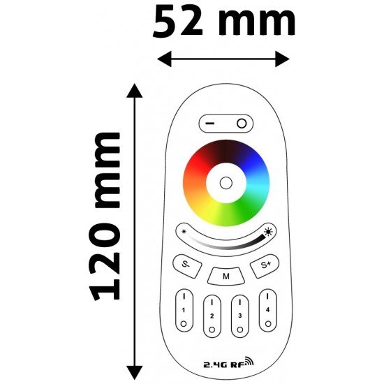 Avide LED Ταινία 12V 288W RGB+W 4 Ζωνών RF Τηλεχειριστήριο Αφής και Ελεγκτής