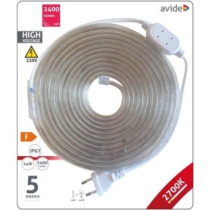 Avide LED Ταινία Blister 220V  4.8W SMD3528 60LED 2700K IP67 5m Avide LED Ταινία Blister 220V  4.8W SMD3528 60LED 2700K IP67 5m
