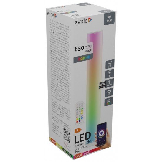 Avide LED Φωτιστικό Δαπέδου Digital RGB + 3000K BT με Αισθητήρα Μουσικής