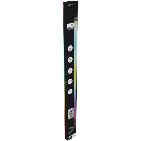 Avide LED Φωτιστικό Δαπέδου Γωνίας RGB 8W RGB+IC με Τηλεχειριστήριο