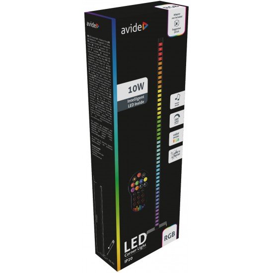Avide LED Φωτιστικό Δαπέδου Γωνίας RGB Με Αισθητήρα Μουσικής