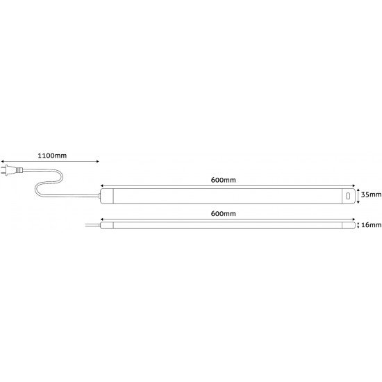 Avide LED Ταινία Cabinet Light 9W 3000K IP20 60cm με Αισθητήρα Κίνησης
