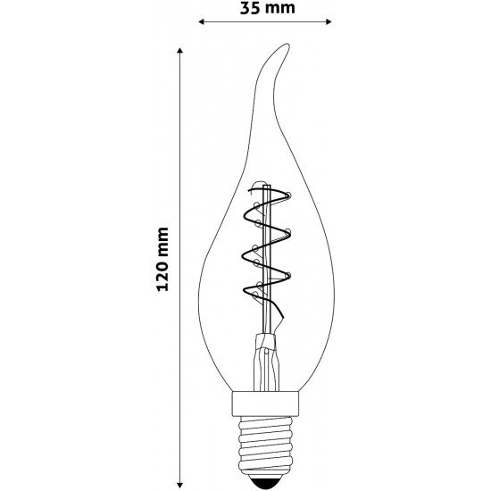 Avide LED Soft Filament Κερί Φλόγα 3W E14 360° Θερμό 2700K
