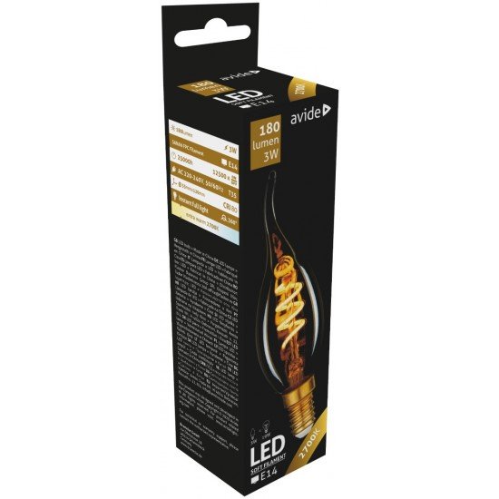 Avide LED Soft Filament Κερί Φλόγα 3W E14 360° Θερμό 2700K