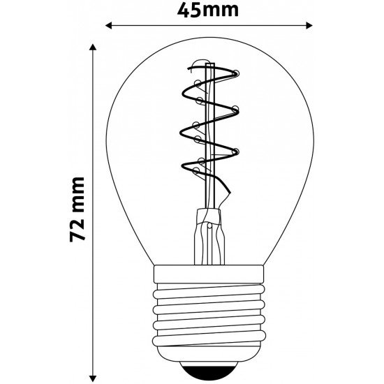 Avide LED Soft Filament Σφαιρική 3W E27 360° Θερμό 2700K