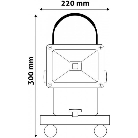 Avide LED Προβολέας Επαναφορτιζόμενος 20W Ψυχρό 6400K
