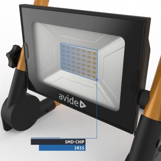 Avide LED Προβολέας Slim SMD  30W με Βάση 1.5m Λευκό 4000K