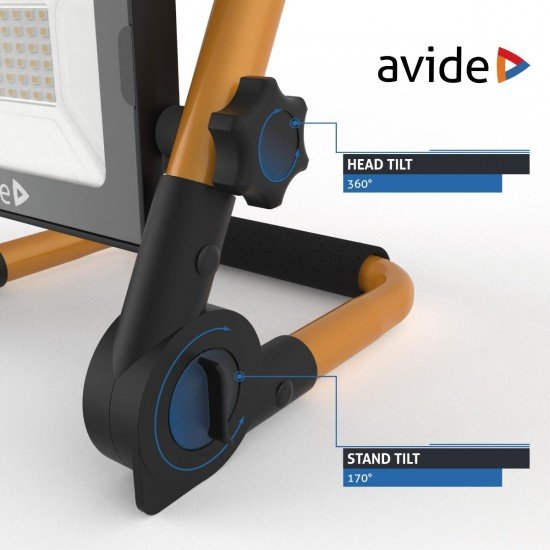 Avide LED Προβολέας Slim SMD  30W με Βάση 1.5m Λευκό 4000K
