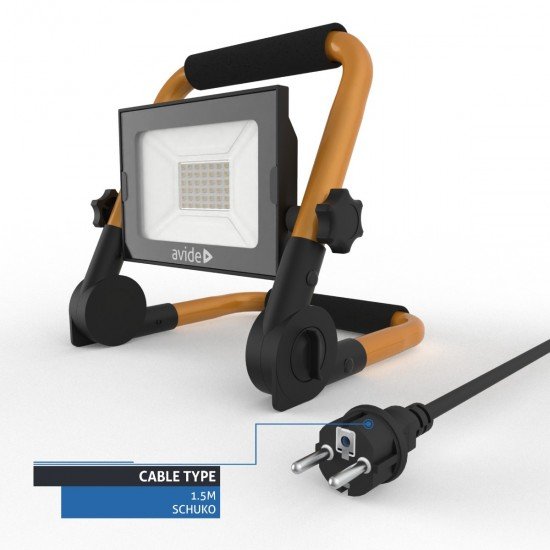 Avide LED Προβολέας Slim SMD  30W με Βάση 1.5m Λευκό 4000K