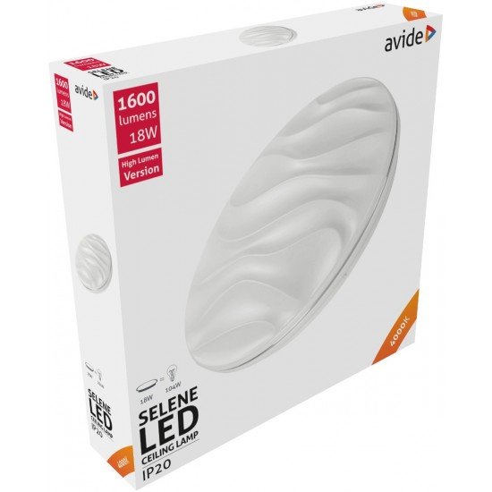 Avide LED Πλαφονιέρα Oyster Selene 18W 330*68mm NW 4000K