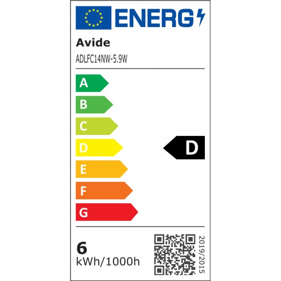 Avide LED Filament Candle 5.9W E14 NW 4000K Dimmable