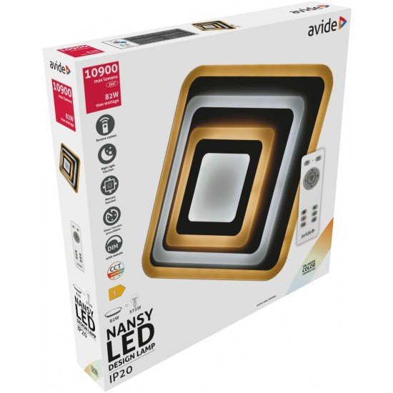 Avide Μοντέρνα Πλαφονιέρα Οροφής LED Nansy 82W