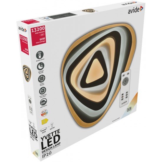 Avide Μοντέρνα Πλαφονιέρα Οροφής LED Yvette 90W