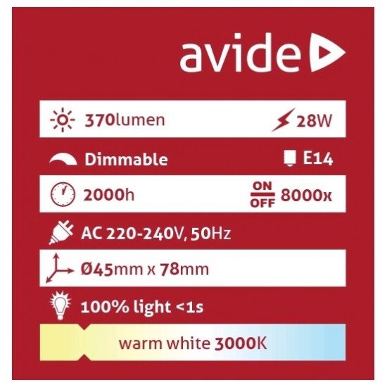 Avide Αλογόνου Σφαιρική 28W E14
