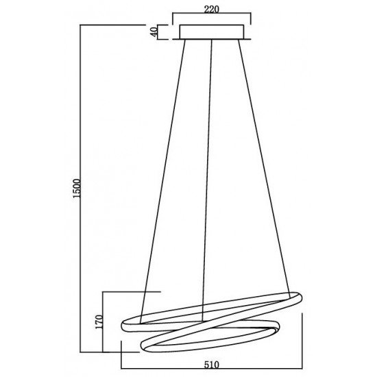 Avide LED Κρεμαστό Φωτιστικό Οροφής Maeve 54W Λευκό 4000K