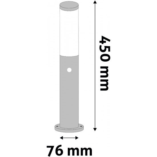 Avide Εξωτερικό Φωτιστικό Κήπου Boca 1xE27 450mm IP44 Μαύρο Φωτοκύτταρο