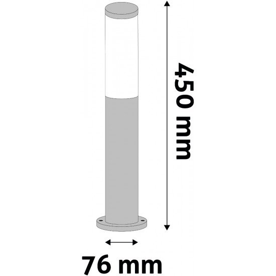 Avide Εξωτερικό Φωτιστικό Κήπου Boca 1xE27 450mm IP44 Σατέν Νίκελ
