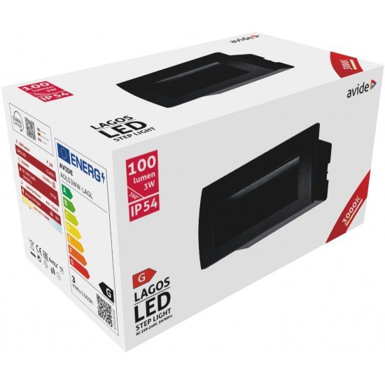 Avide Εξωτερικό Φώς Σκάλας Χωνευτό Lagos LED 3W Θερμό 3000K IP54 14cm