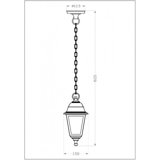 Avide Εξωτερικό Φωτιστικό Οροφής Blake 1xE27 82.5cm IP44 Μαύρο