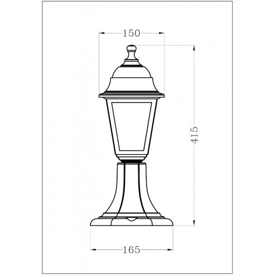 Avide Εξωτερικό Φωτιστικό Κολώνα Blake 1xE27 41.5cm IP44 Μαύρο