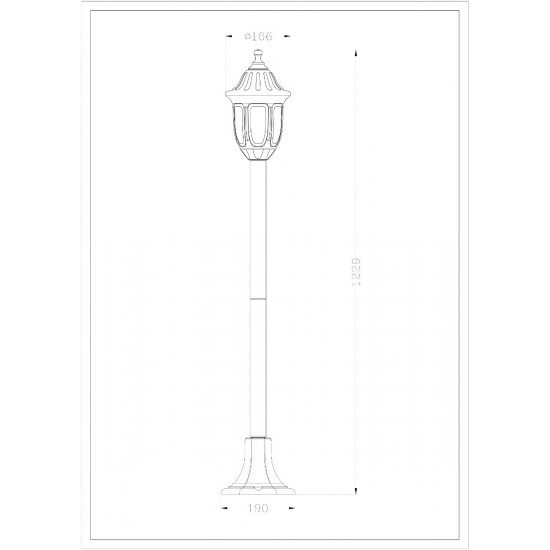 Avide Εξωτερικό Φωτιστικό Κολώνα Mateo-XL 122cm 1xE27 IP44 Μαύρο