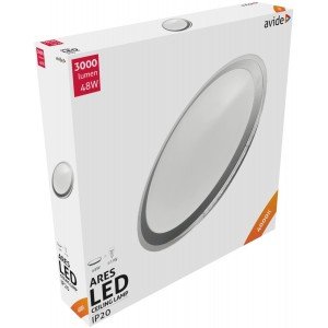 Avide LED Μοντέρνα Πλαφονιέρα Οροφής Ares 48W Λευκό 4000K