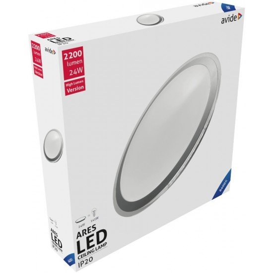 Avide LED Μοντέρνα Πλαφονιέρα Οροφής Ares 24W 430*90mm Ψυχρό 6400K