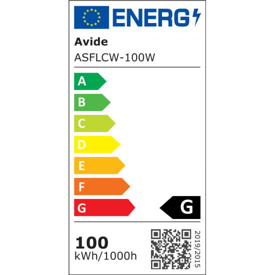 Avide LED Προβολέας Slim SMD 100W Ψυχρό 6400K Value