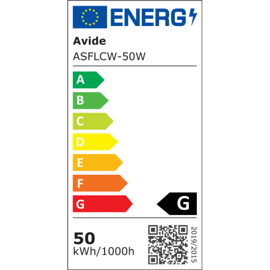 Avide LED Προβολέας Slim SMD  50W Ψυχρό 6400K Value
