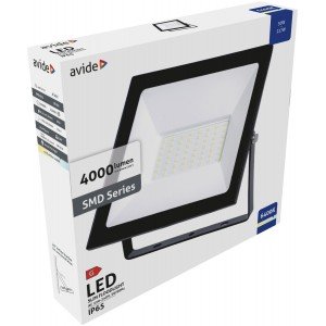 Avide LED Προβολέας Slim SMD  50W Ψυχρό 6400K Value