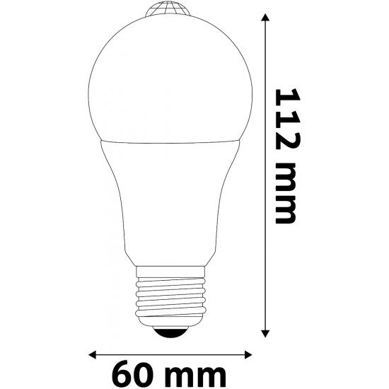 Avide LED Smart Κοινή A60 8.8W Λευκό 4000K με Φωτοκύτταρο Αισθητήρας Κίνησης