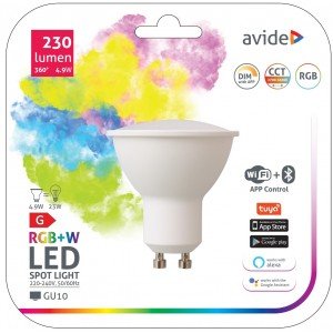 Avide Smart LED GU10 4.9W RGB+W WIFI + BLE APP Control Avide Smart LED GU10 4.9W RGB+W WIFI + BLE APP Control