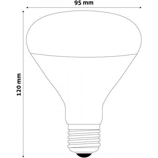 Avide Λάμπα Υπερύθρων R95 E27 100W Κόκκινο