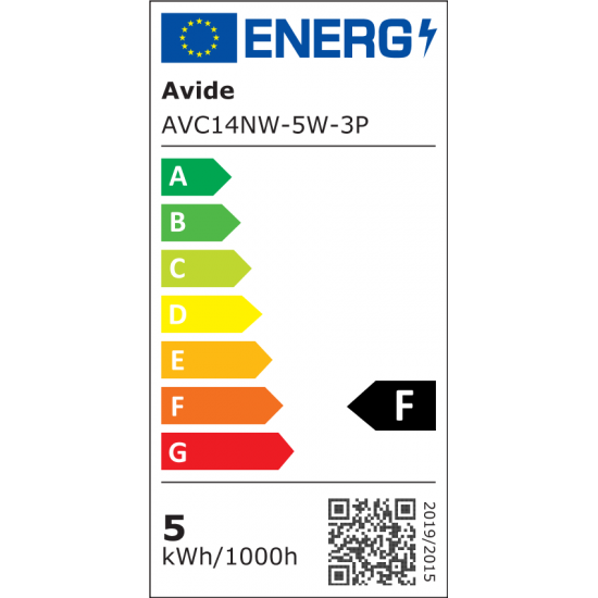 Avide LED Κερί 5W E14 Λευκό 4000K Value 3τμχ