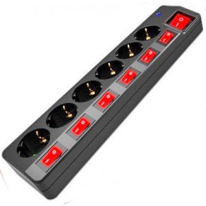 Entac Πολύπριζο Προστασίας 6 Θέσεων με Ξεχωριστούς Διακόπτες και Προστασίας Υπέρτασης 3G1.5 1.5m Entac Πολύπριζο Προστασίας 6 Θέσεων με Ξεχωριστούς Διακόπτες και Προστασίας Υπέρτασης 3G1.5 1.5m