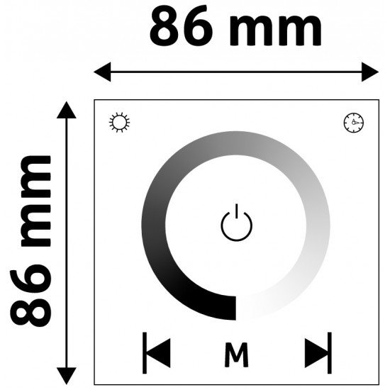 Avide LED Ταινία 12V 96W Ντίμερ Χωνευτό Τηλεχειριστήριο Αφής και Ελεγκτής
