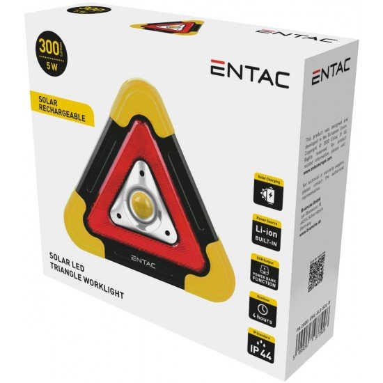 Entac Τρίγωνο Έκτακτης Ανάγκης COB Επαναφορτιζόμενο Ηλιακό